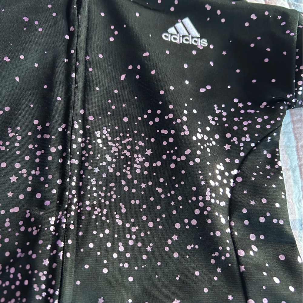 Infant/Toddler Adidas Black Tracksuit with Pink Iridescent Speckles/ Christmas - Picture 2 of 14